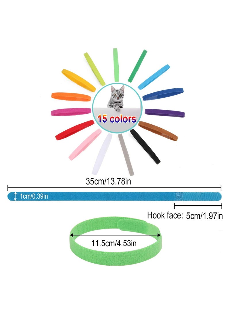 SYOSI Puppy Whelping Collars Newborn Pet Double-Sided Soft Adjustable ID Bands for Litter Dog Cat 15 Colors - Image 2