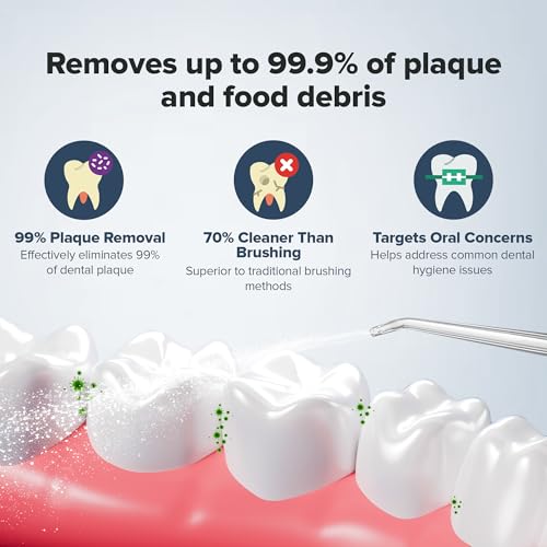 Q DEVICES Oral Irrigator Water Flosser for Gum Care & Plaque Removal, Rechargeable,3 Cleaning Modes, 220ml Water Tank, 4 Interchangeable Tips for Fresh Breath & Oral Hygiene - Image 3