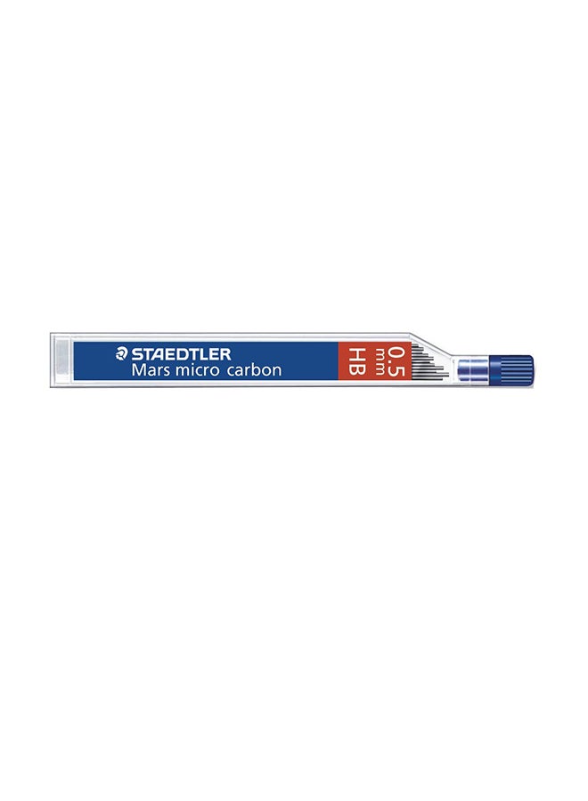 Staedtler Micro Mars Carbon Mechanical Pencil Lead, 0.5mm, HB, 60mm x 12 (250 05 HB) - Image 1