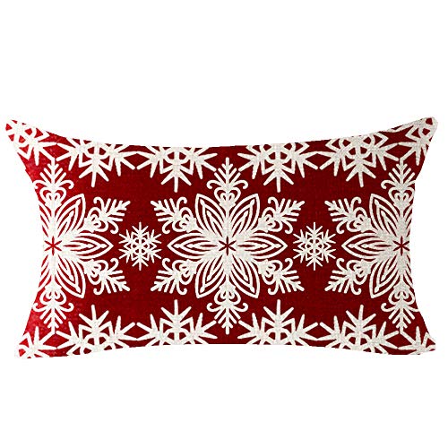 FELENIW Retro Merry Christmas Snowflake be Relax Make Memories with Family and Friends Enjoy The Holiday Throw Pillow Cover Cushion Case Cotton Linen Material Decorative 12" x20'' inches - Image 2