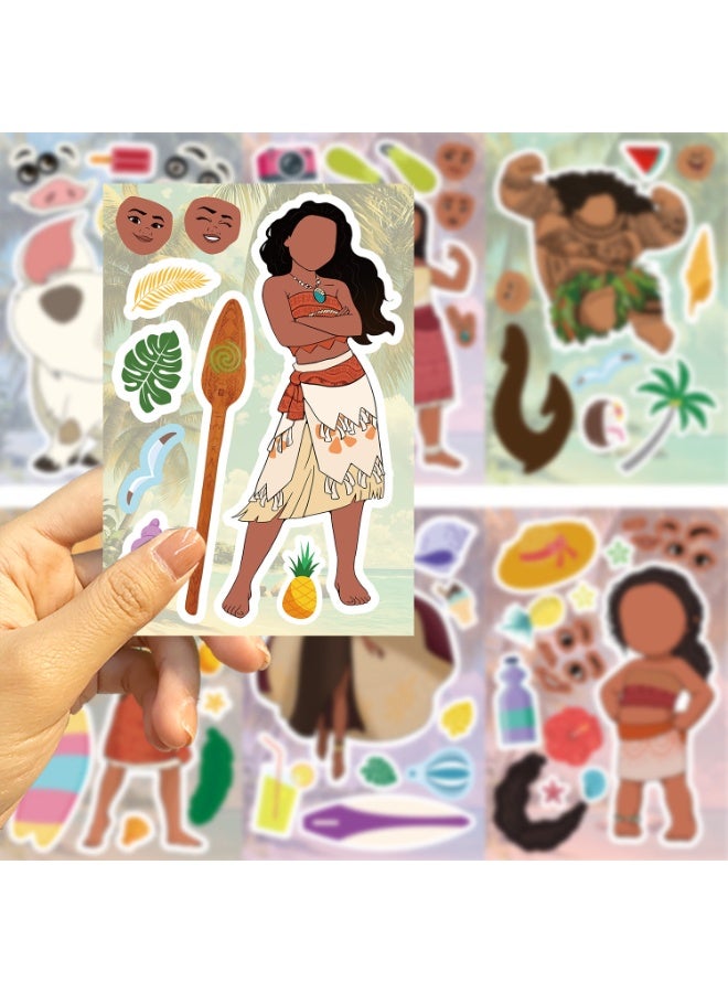 NIBEMINENT 8 قطع مجموعة قصص المحيط موانا طقم ملصقات مقاومة للماء، طباعة عالية الدقة بألوان زاهية، مناسبة للكمبيوتر المحمول، لوح التزلج، الأمتعة، زجاجة الماء، الجيتار، الأعمال اليدوية - Image 2