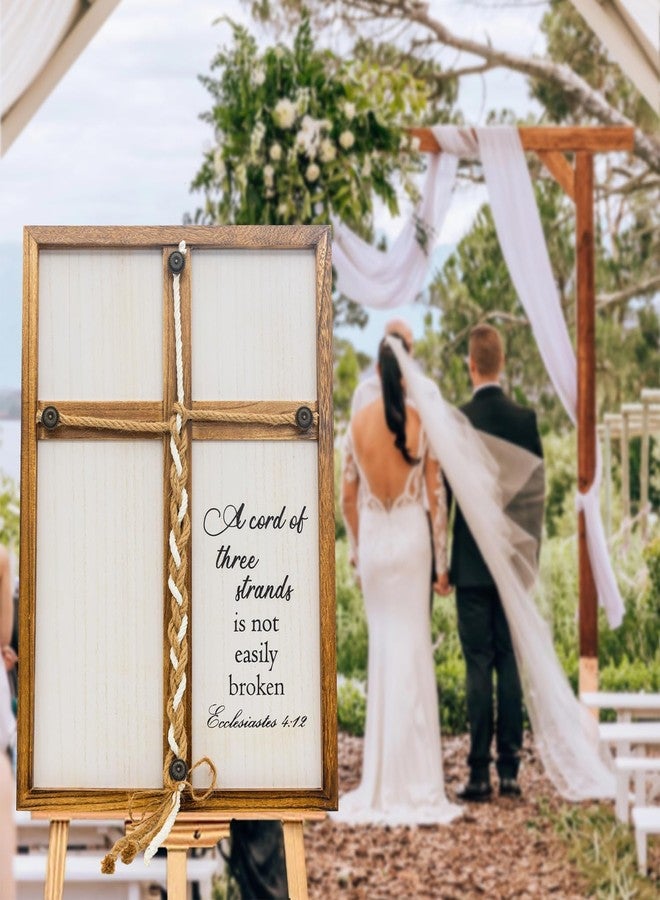 ifeolo A Cord of Three Strands Wedding Ceremony Sign, 22×16" Three Strands Cord Unity Cross,Unity Rope Braid for Ceremony, Religious Christian Anniversary Wedding Gift for Couples 2026 - Image 5