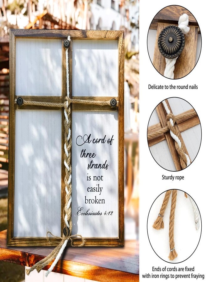 ifeolo A Cord of Three Strands Wedding Ceremony Sign, 22×16" Three Strands Cord Unity Cross,Unity Rope Braid for Ceremony, Religious Christian Anniversary Wedding Gift for Couples 2026 - Image 4