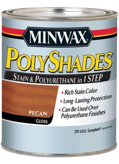 Minwax Minwax 217204444 Polyshades  Stain  Polyurethane in 1 Step 275 VOC 12 pint Pecan Gloss  - Image 1