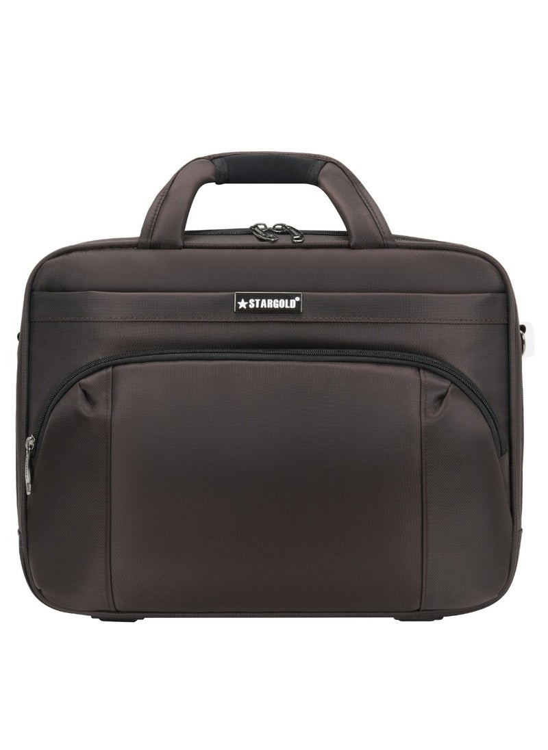Stargold Laptop Bag, Premium 15.6" Business Briefcase With Multiple Compartments, Padded Shoulder Strap, And Water-Resistant Material, Brown  - Image 1