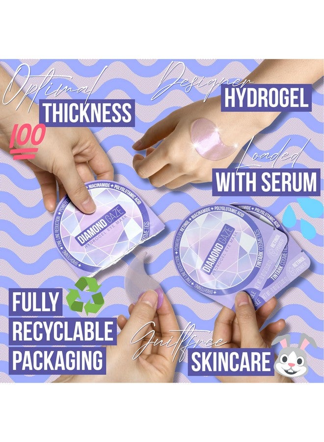 Tintark DIAMOND GAZE Under Eye Patches 28 Pairs, Rejuvenate Eye Area, Soothing Hydrate Brighten Skin, Plumps Fine Lines, Hydrogel Eye Mask with Retinol, Niacinamide and Polyglutamic Acid, Eye Gel Pads - Image 4
