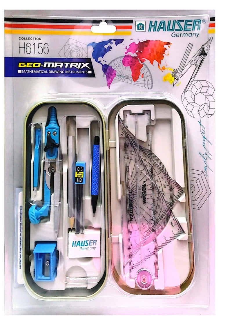 Hauser Germany - HAUSER GEO-MATRIX Mathematical Drawing Instruments Color May Vary - Image 1
