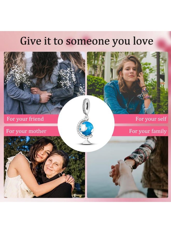 PANPOKI Travel Holiday 925 Sterling Silver Charms for Bracelets and Necklace Dangle Pendants Airplane Passport Globe Slippers Bead Jewelry Present for Women Family Friends, Universal Bracelet - Image 5