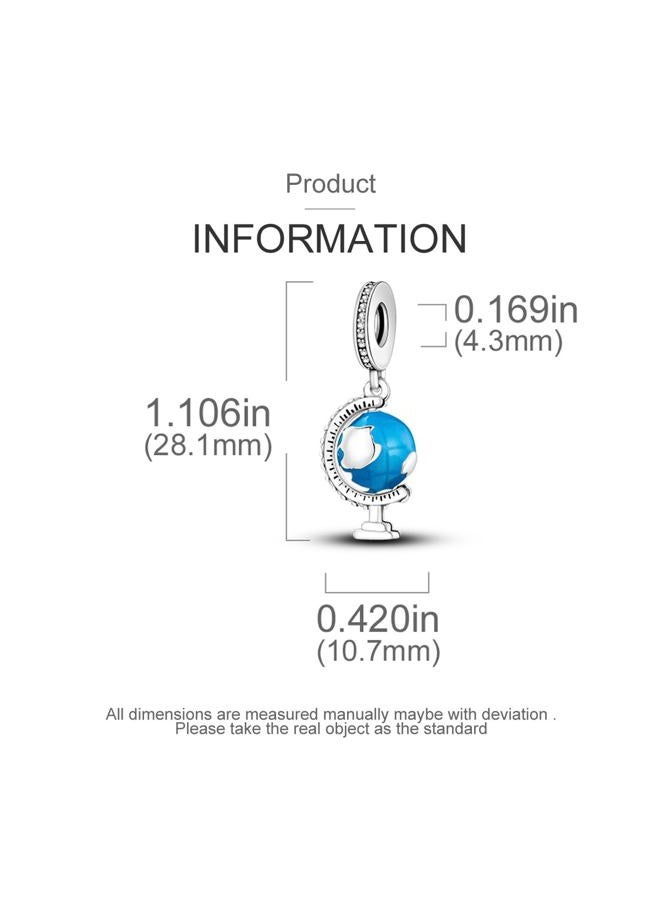 PANPOKI Travel Holiday 925 Sterling Silver Charms for Bracelets and Necklace Dangle Pendants Airplane Passport Globe Slippers Bead Jewelry Present for Women Family Friends, Universal Bracelet - Image 3