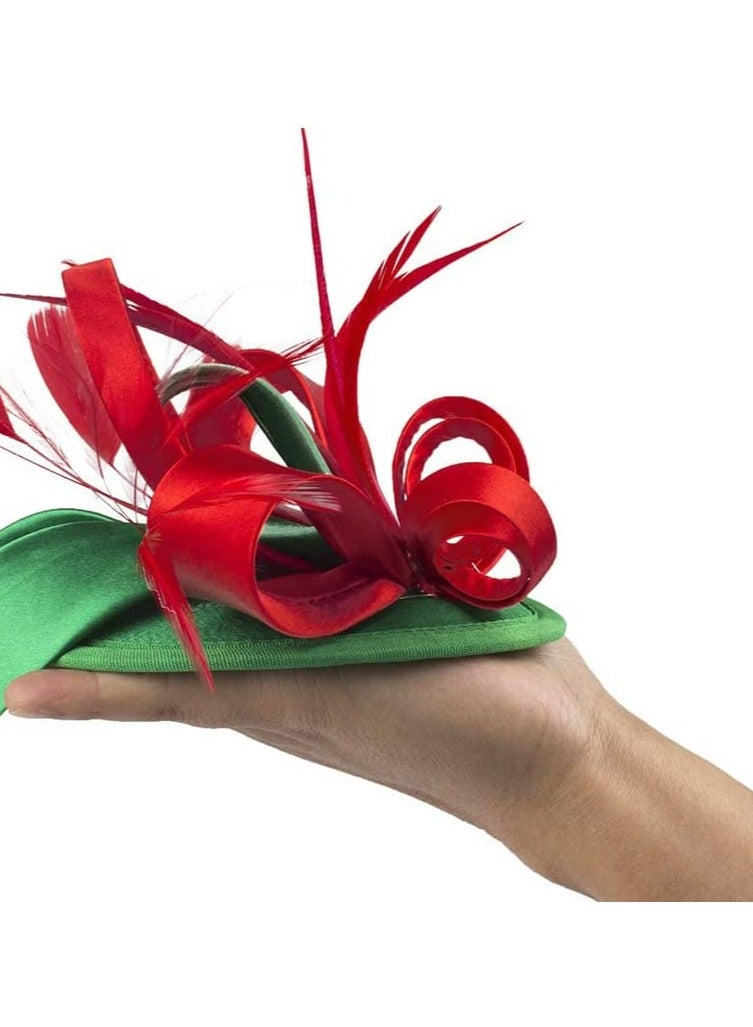 KASTWAVE Veil Headband with Hair Clip Women Tea Party Hat Headband Wedding Church Feather Tiara Bridal Hair Accessories Mesh Top Hat Jockey Club Hair Accessories Women's Hats Party Prom Hats - Image 5