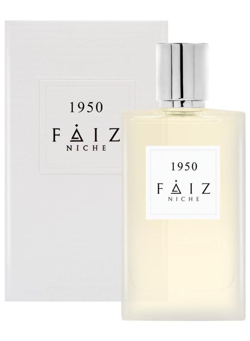 Faiz NICHE مجموعة فايس نيش 1950 عطر أمبر وودي أو دو بارفان للنساء والرجال 80 مل - Image 1