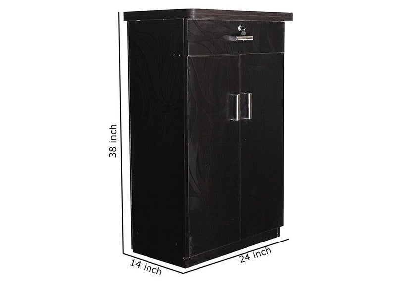 CASPIAN Caspian Furnitures S Textured 2 Door Shoe Rack in Dark Brown  - Image 2