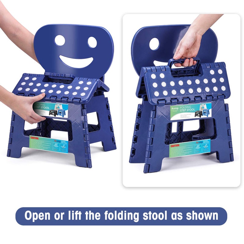 ACSTEP Folding Step Stool with Back Support for Kids,9" Kids Step Stool for Outdoor or Indoor Kitchen Step Stools and Bathroom Stool for Toddlers Boys Girls - Royal Blue - Image 4