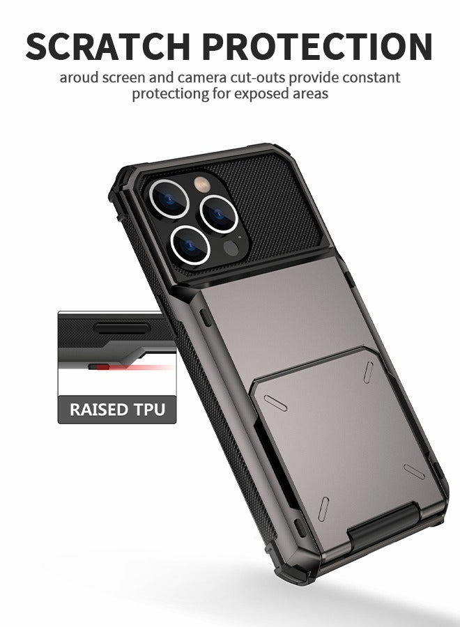 GROIC Compatible with IPhone 14 PRO MAX 6.7 Inch Case 5G Wallet IPhone Cover 5-Card ID Slot Credit Card Flip Hidden Pocket Dual Layer Hybrid TPU Bumper Armor Protective Hard Shell Back Cover - Image 4