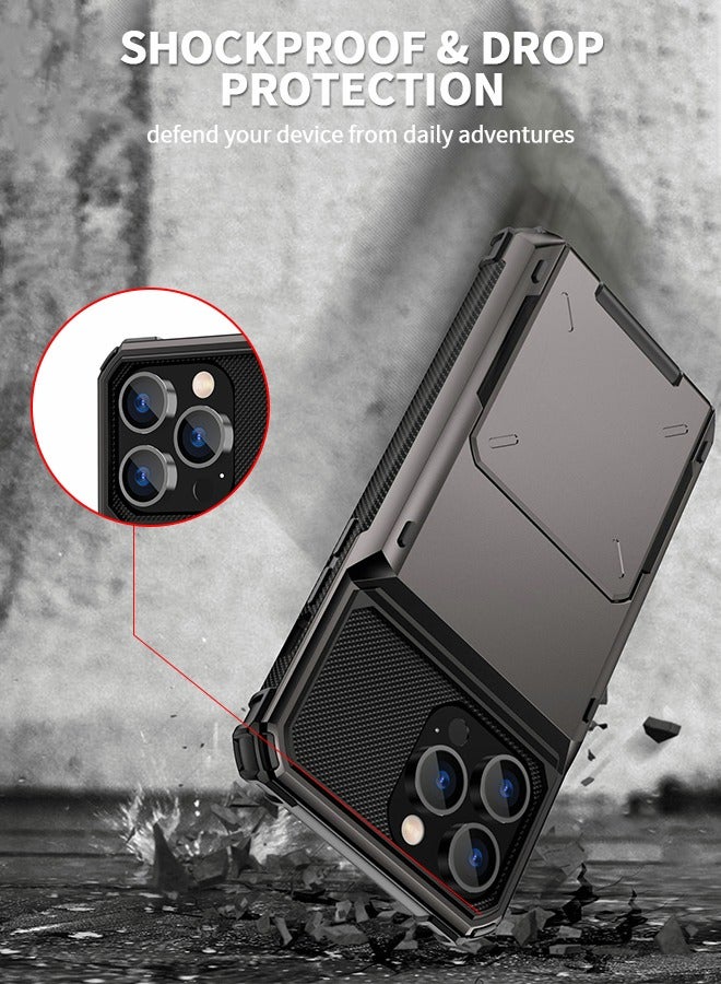 GROIC Compatible with IPhone 14 PRO MAX 6.7 Inch Case 5G Wallet IPhone Cover 5-Card ID Slot Credit Card Flip Hidden Pocket Dual Layer Hybrid TPU Bumper Armor Protective Hard Shell Back Cover - Image 5