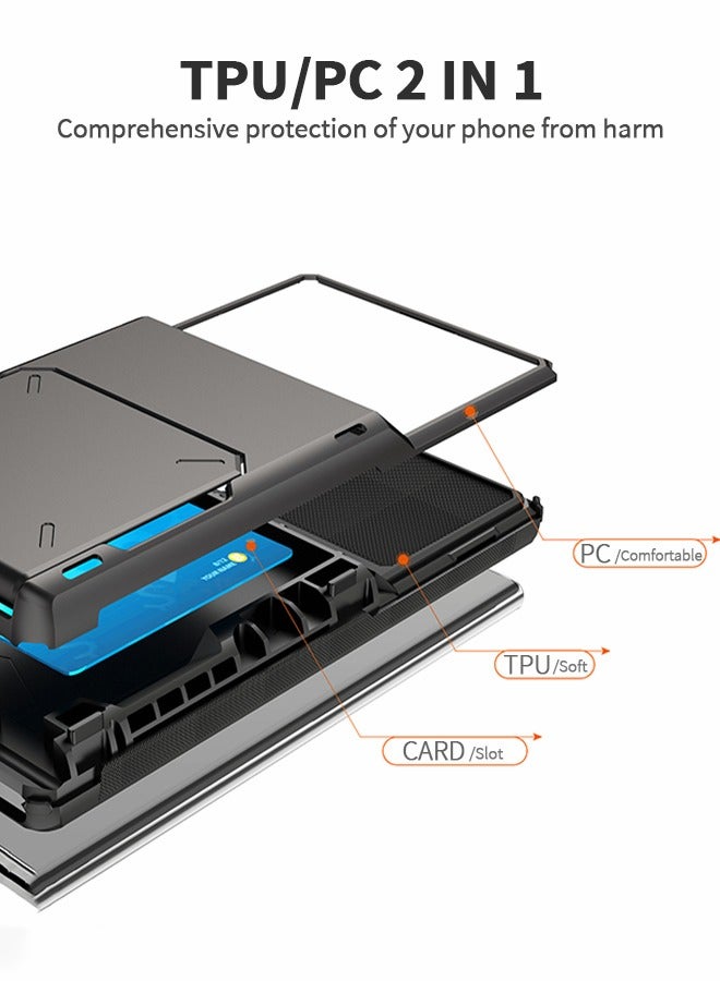 GROIC Compatible with IPhone 14 PRO MAX 6.7 Inch Case 5G Wallet IPhone Cover 5-Card ID Slot Credit Card Flip Hidden Pocket Dual Layer Hybrid TPU Bumper Armor Protective Hard Shell Back Cover  - Image 4