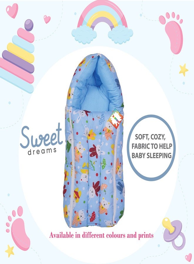 Bantoo New Born Baby Carry Bag/Carry Bed/Baby Wrapper (0-6 Months) Blue - Image 2