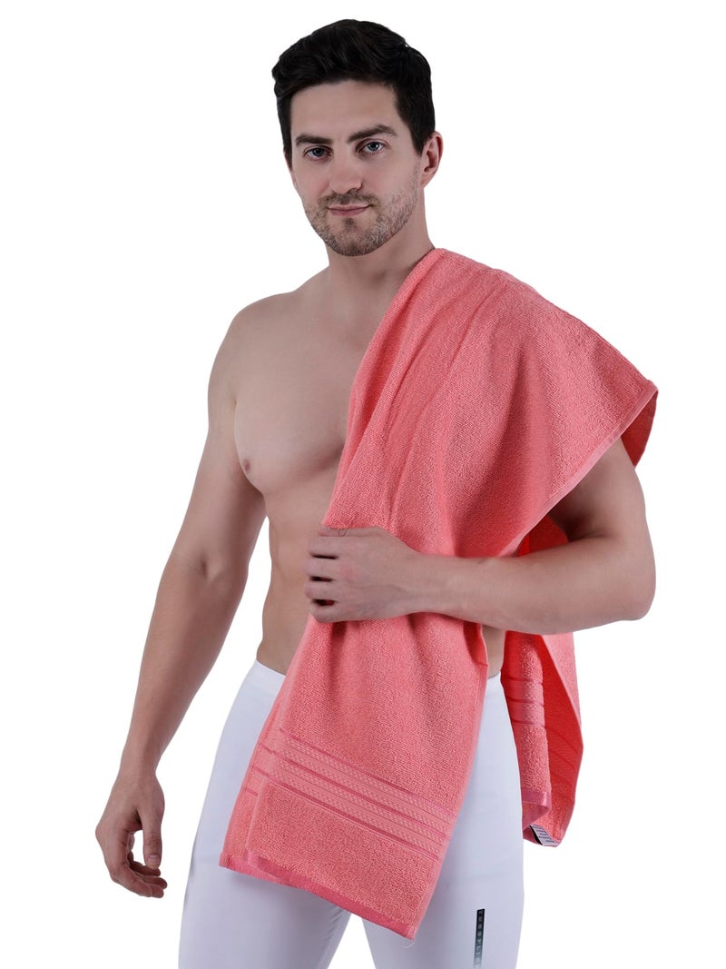 Dollar Bath Towel Cotton Soft, Large Size, 100% Cotton Towel - Highly Absorbent Size (75 X 150 Cm) for Men's and Women's 1 Piece Bath Towel (Salmon Pink) - Image 4