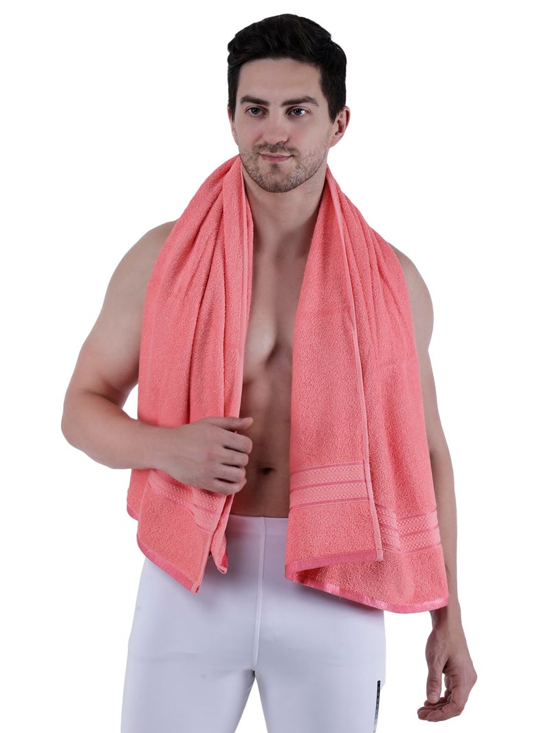 Dollar Bath Towel Cotton Soft, Large Size, 100% Cotton Towel - Highly Absorbent Size (75 X 150 Cm) for Men's and Women's 1 Piece Bath Towel (Salmon Pink) - Image 5