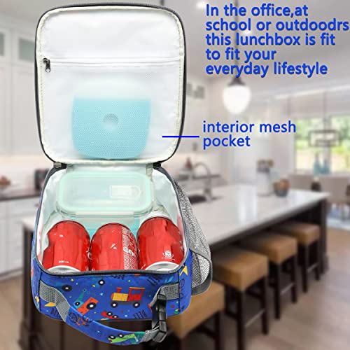 FlowFly Kids Lunch box Insulated Soft Bag Mini Cooler Back to School Thermal Meal Tote Kit for Girls, Boys, Car - Image 2
