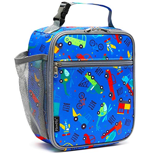 FlowFly Kids Lunch box Insulated Soft Bag Mini Cooler Back to School Thermal Meal Tote Kit for Girls, Boys, Car - Image 1