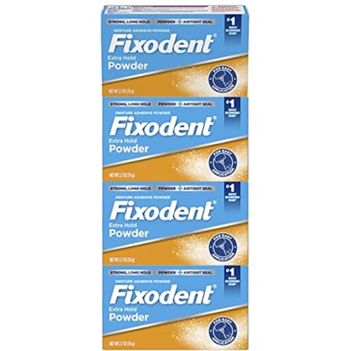 Fixodent Extra Hold Denture Adhesive Powder 27 Ounce Pack of 4