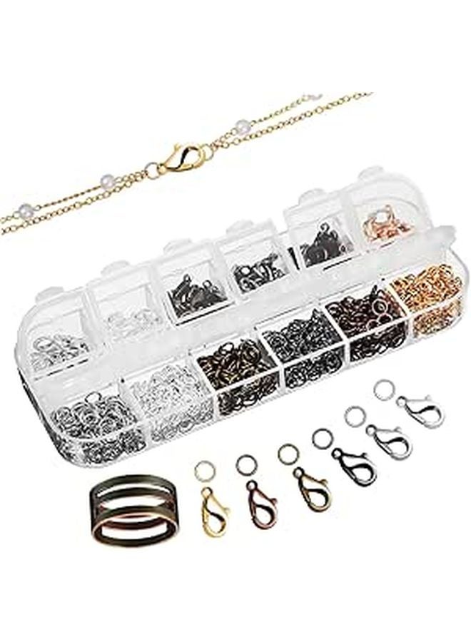 Jewelry Making Kit with Lobster Clasp Jump Rings Necklace Closures DIY Craft Materials - Image 1