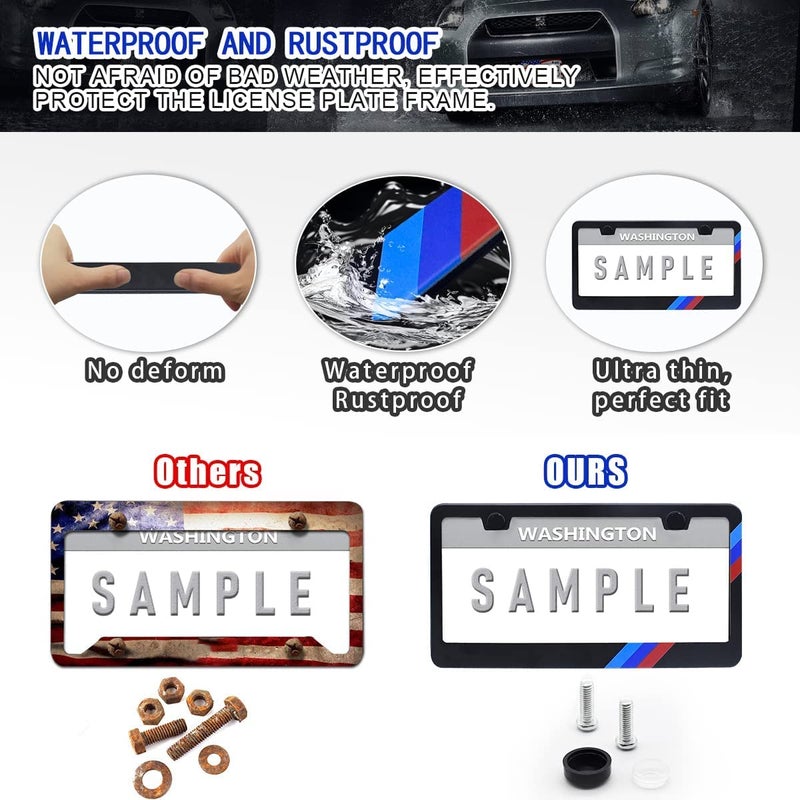 GZSH 2PCS Matte License Plate Frames fit for BMW Aluminum Alloy 3 Color License Plate Cover Holder fit for All BMW License Plates Universal License Plate Covers Accessories for Front and Rear Car Tags - Image 5