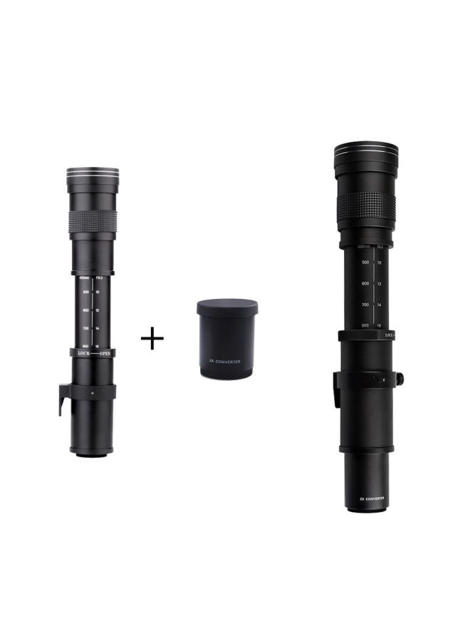 Generic 420-1600mmF8.3 Manual Lens 2 Multiplier Telephoto Zoom Telescopic SLR Moon Shooting Bird-Body Color:White - Olympus Mouth  - Image 3