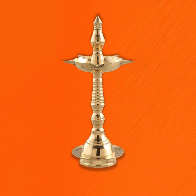 Sacch Brass Diya for Puja Kerala Style 225 Height