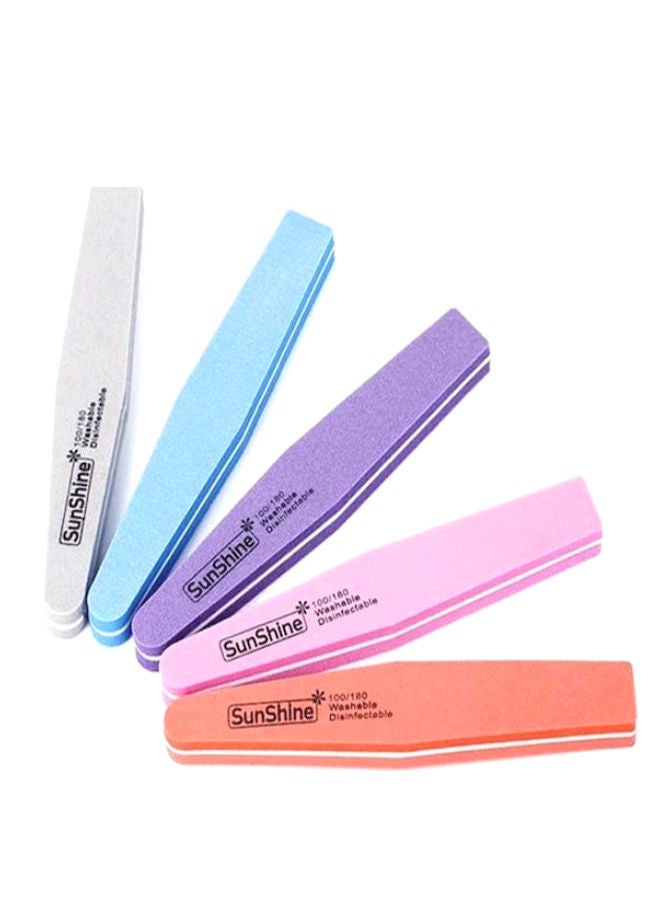 NIBEMINENT 5-Piece Frosted Nail File Manicure Tool Set Multicolour - Image 1