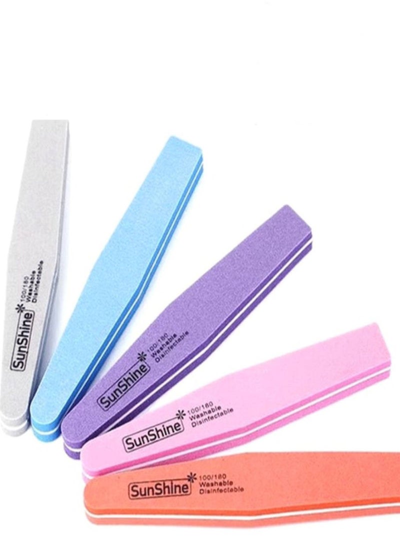 NIBEMINENT 5-Piece Frosted Nail File Manicure Tool Set Multicolour - Image 2