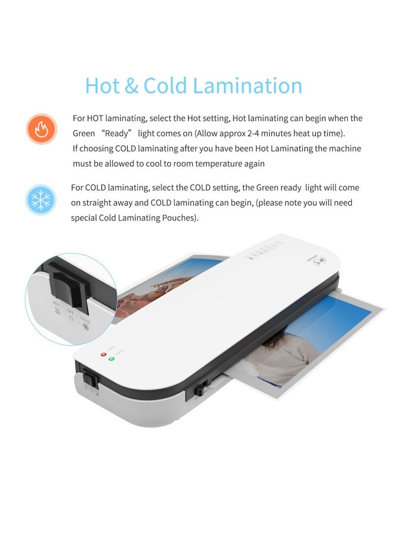 OSMILE SL289 Hot And Cold Laminating Machine, A4A5A6 Laminator Machine Set, 4 in 1 Thermal Laminator for Home Office School Use, 9 inches Max Width,Paper Trimmer,Corner Rounder (15 Laminating Pouches) - Image 5