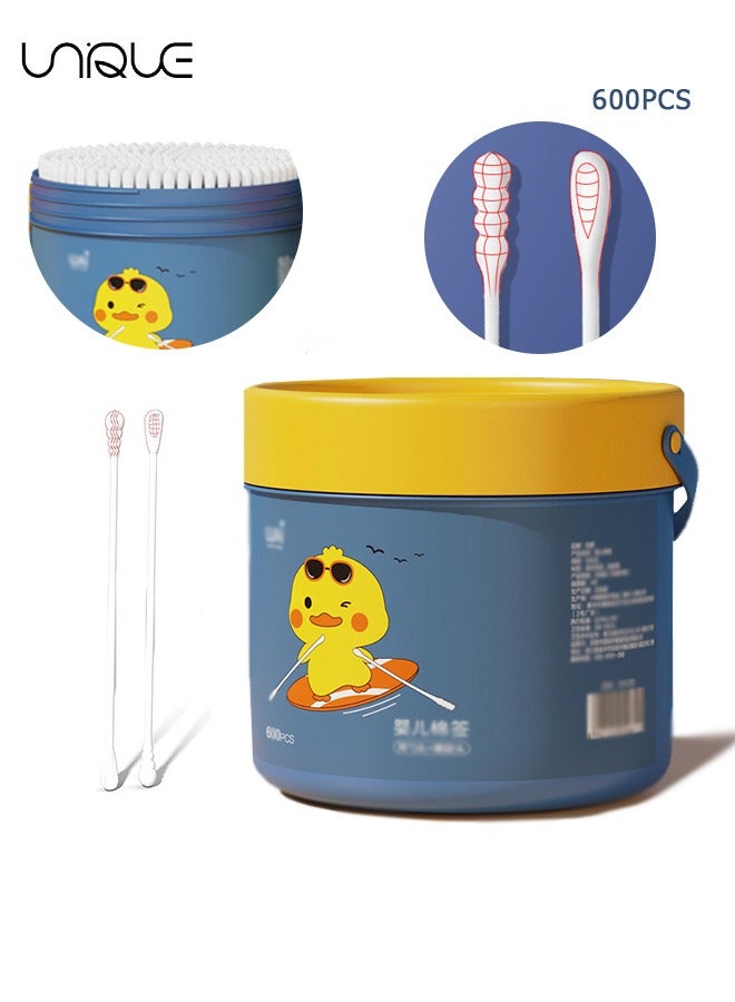 Unique 600 Pieces Of Baby Safety Cotton Swabs - Ear Scoop + Spiral Baby Double-Ended Ear Scoop Cotton Swabs - Clean Ear Newborn Boogers Cotton Swabs - Travel Cosmetic Cotton Swabs -  for Ear Nose Clean - Image 1
