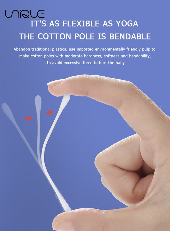 Unique 600 Pieces Of Baby Safety Cotton Swabs - Ear Scoop + Spiral Baby Double-Ended Ear Scoop Cotton Swabs - Clean Ear Newborn Boogers Cotton Swabs - Travel Cosmetic Cotton Swabs -  for Ear Nose Clean - Image 5