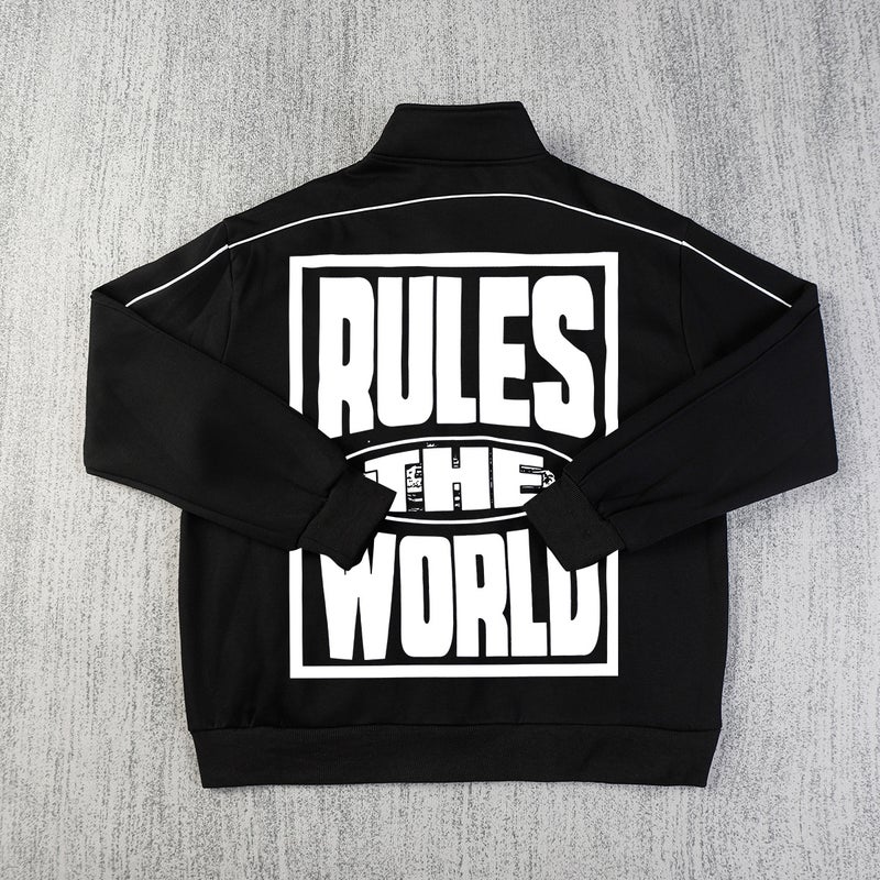 Beautiful Trendy Corteiz Alcatraz Island American Style Vintage Printed Jacket Collar Fleece-Lining Suit Zipper High Street Men'S Suit - Image 1