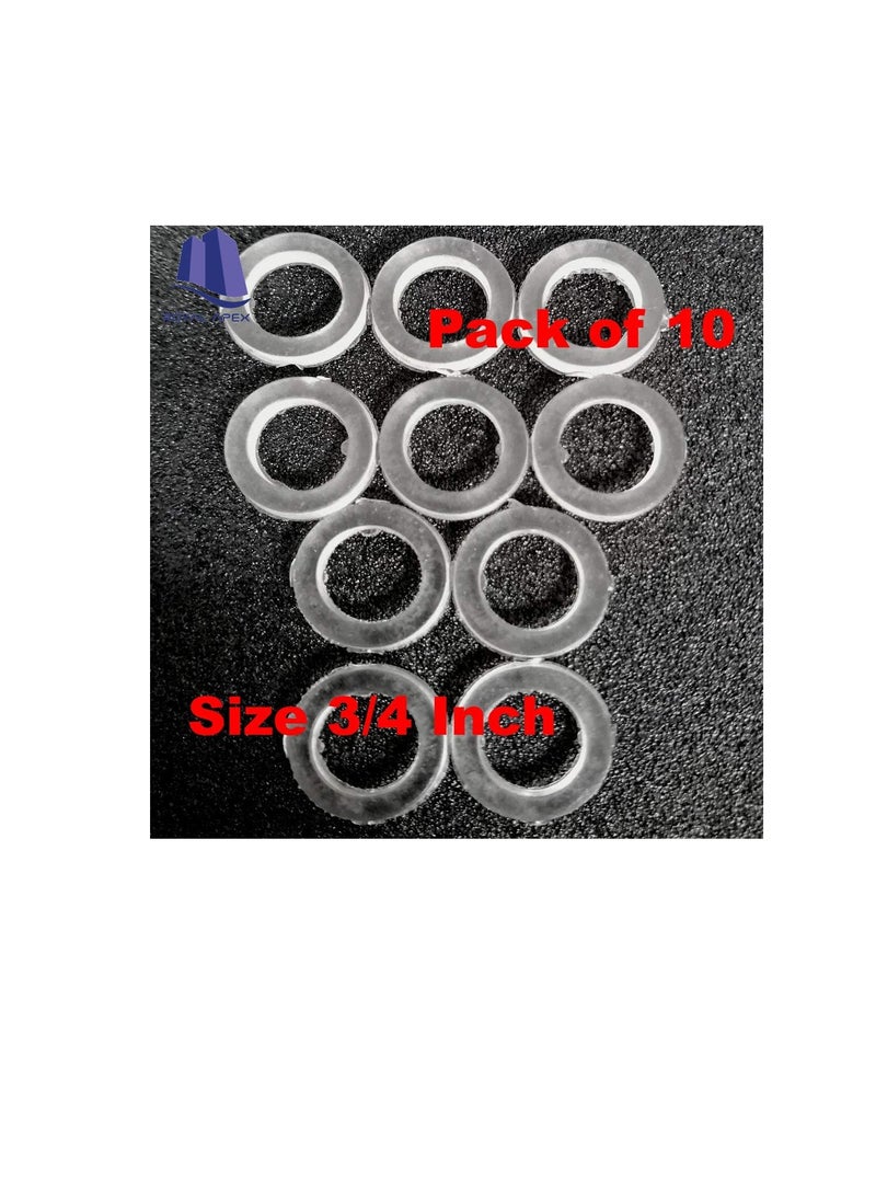 Bidet Shattaf Nylon Rubber Washer Circular Round Gasket Ring for Bathroom Shower Tap & Plumbing etc (Pack of 10, 3/4 Inch) - Image 2