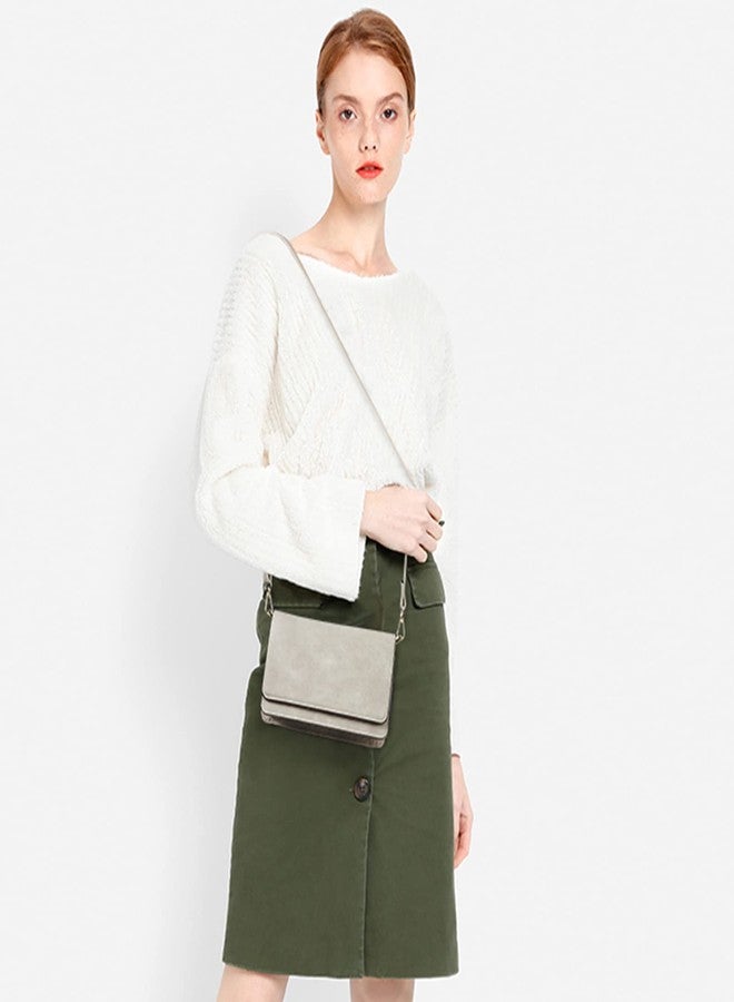 BROMEN Crossbody Bags for Women Small Size Cross Body Purse Wristlet Wallet with Multi Card Slots Adjustable Strap Two tone Rough Cloud Grey - Image 2