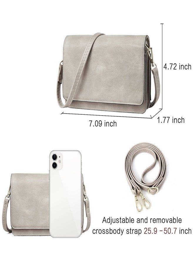 BROMEN Crossbody Bags for Women Small Size Cross Body Purse Wristlet Wallet with Multi Card Slots Adjustable Strap Two tone Rough Cloud Grey - Image 5