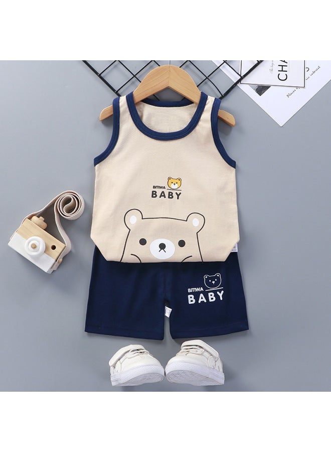 Children's Vest Suit Category A Summer Pure Cotton New Boys And Girls Thin Summer Clothes Baby Clothing Children's Clothing