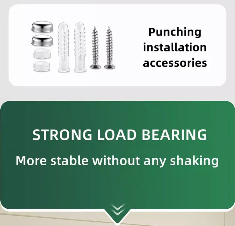 Deejay Kitchen Shelf Wall Mount Knife Holder,Towel Hanger, Spatula Ladle Hanging Hooks, Cutlery Holder Storage Rack High Grade Metal Multi-Purpose (44 x 4.5 x 8cm) - Image 4