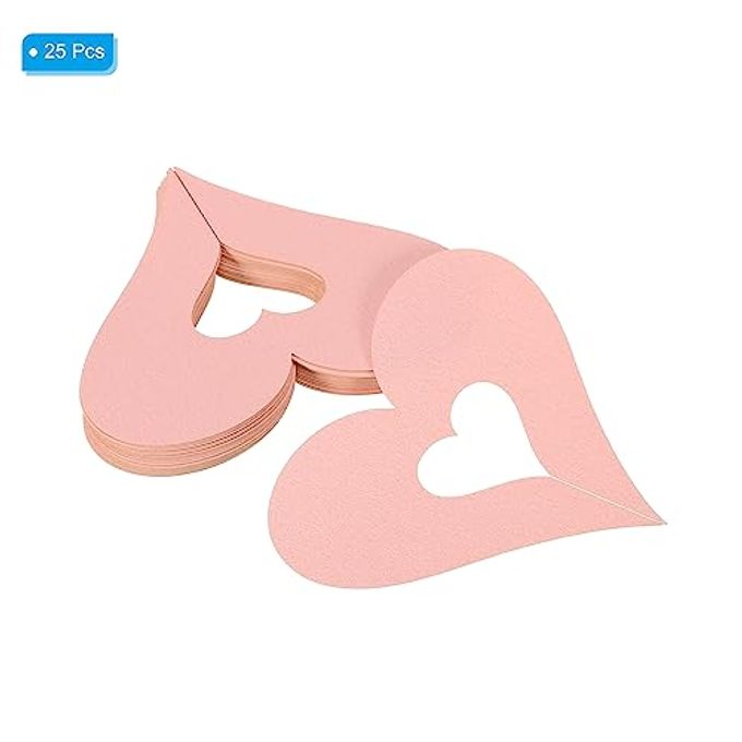 PATIKIL Drink Tags, 25 Pack Heart Shaped Party Drink Tag Wine Glass Name Markers for Birthday Weddings Parties, Pink - Image 3