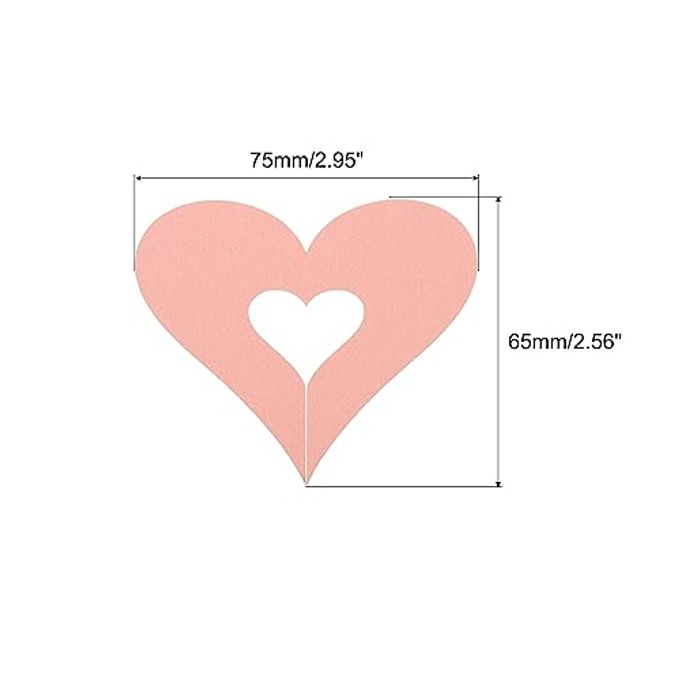 PATIKIL Drink Tags, 25 Pack Heart Shaped Party Drink Tag Wine Glass Name Markers for Birthday Weddings Parties, Pink - Image 2