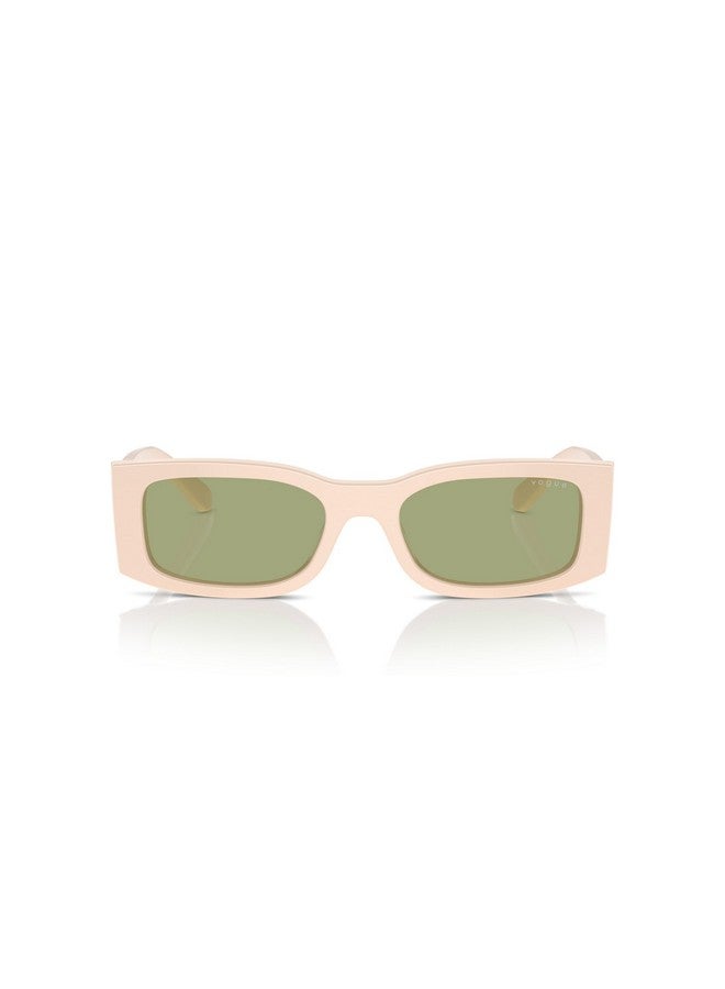 Vogue Eyewear Woman Sunglasses Full Beige Frame, Green Lenses, 53Mm - Image 1