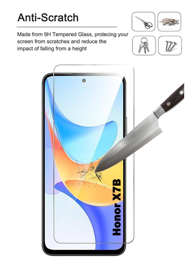مجموعة من قطعتين من واقي الشاشة الزجاجي لهاتف Honor X7B - شفاف - Image 2