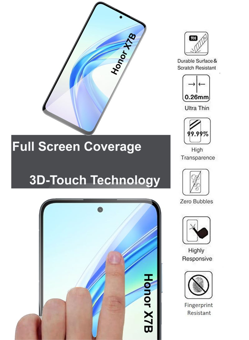 مجموعة من قطعتين من واقي الشاشة الزجاجي لهاتف Honor X7B - شفاف - Image 4
