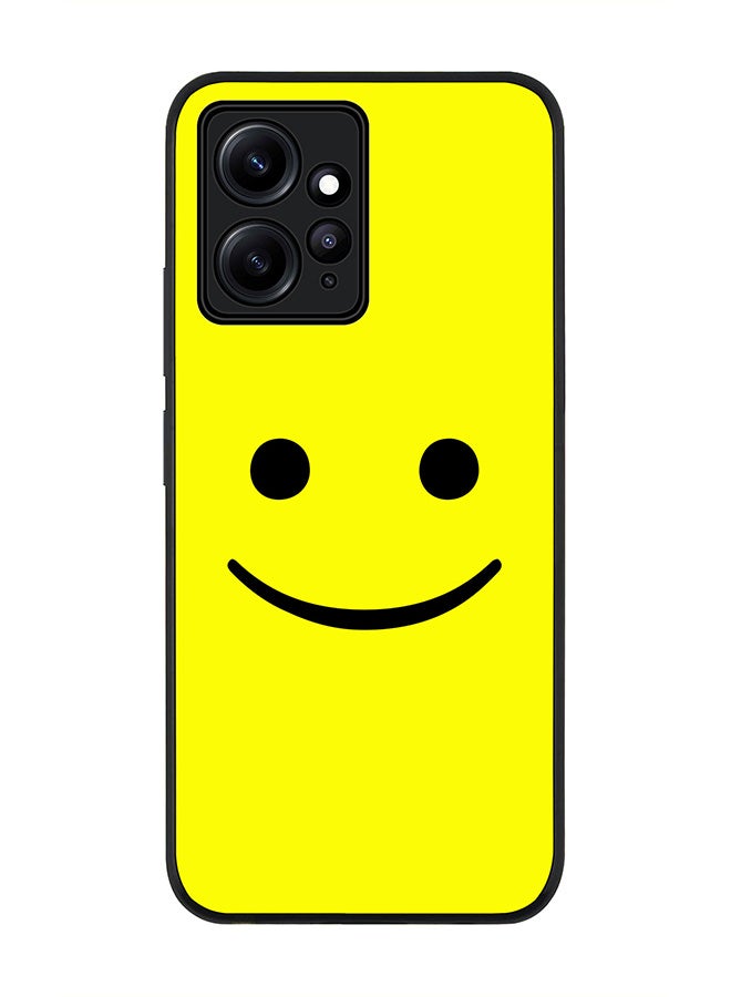 Stylizedd Rugged Black edge case for Redmi Note 12 4G Slim fit Soft Case Flexible Rubber Edges Anti Drop TPU Gel Thin Cover - Blimey Smiley - Image 1