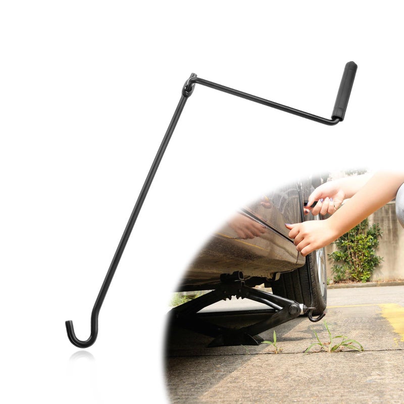 SHMZK Car Tire Wheel Scissor Jack Handle Auto Scissor Jack Lug Handle Wrench Efficient Repair Tool Universal Metal Hand Jack Car Lift Wrench for Cars Truck SUV 141 inches - Image 3