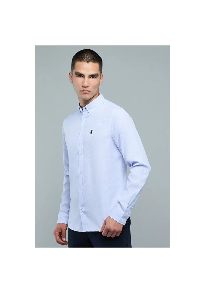أر أند بي Checked Shirt with Button-Down Collar and Long Sleeves