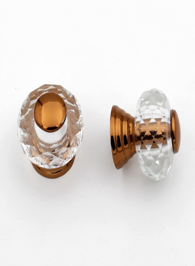 ABVIN Copper Crystal Round Knobs Unique Cabinet Beautiful Drawer Decorative Dresser Drawer Knobs and Pulls - 1 pcs - Image 1